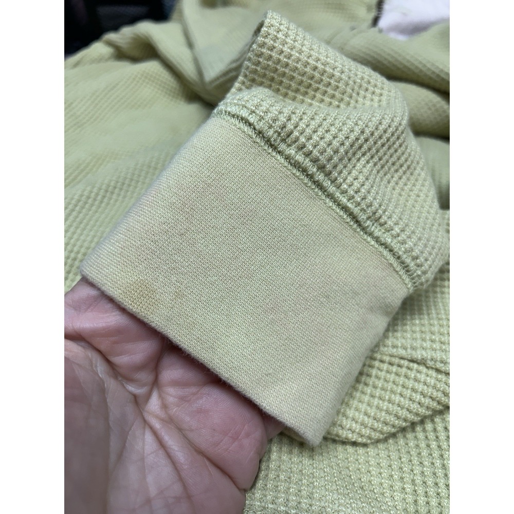 L.L. Bean Womens Waffle Knit Hooded Jacket Size‎ M Green Fuzzy Lined Cozy Casual - Picture 8 of 8